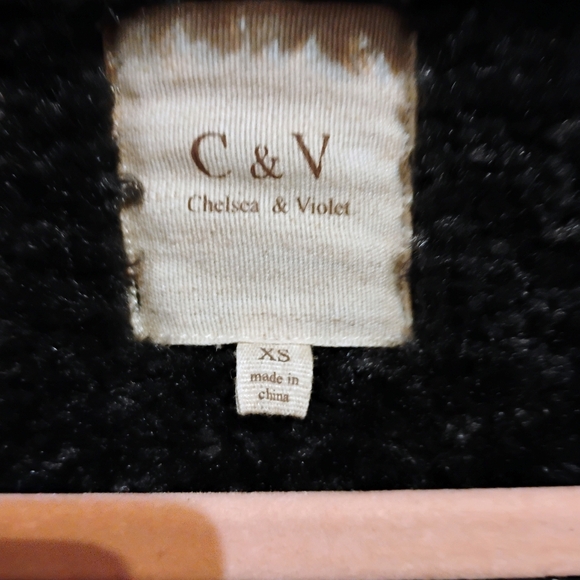 Chelsea & Violet Women's Gray Shearling Jacket XS Like New - Picture 2 of 12